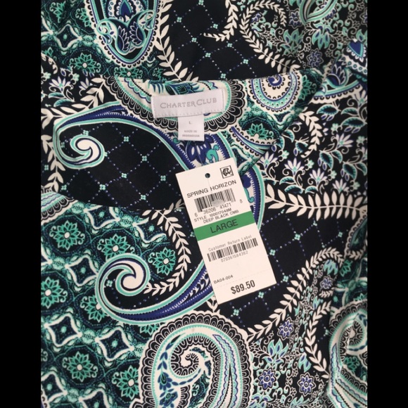 NWT Charter Club Paisley Pattern Dress. Size L. - Picture 3 of 5